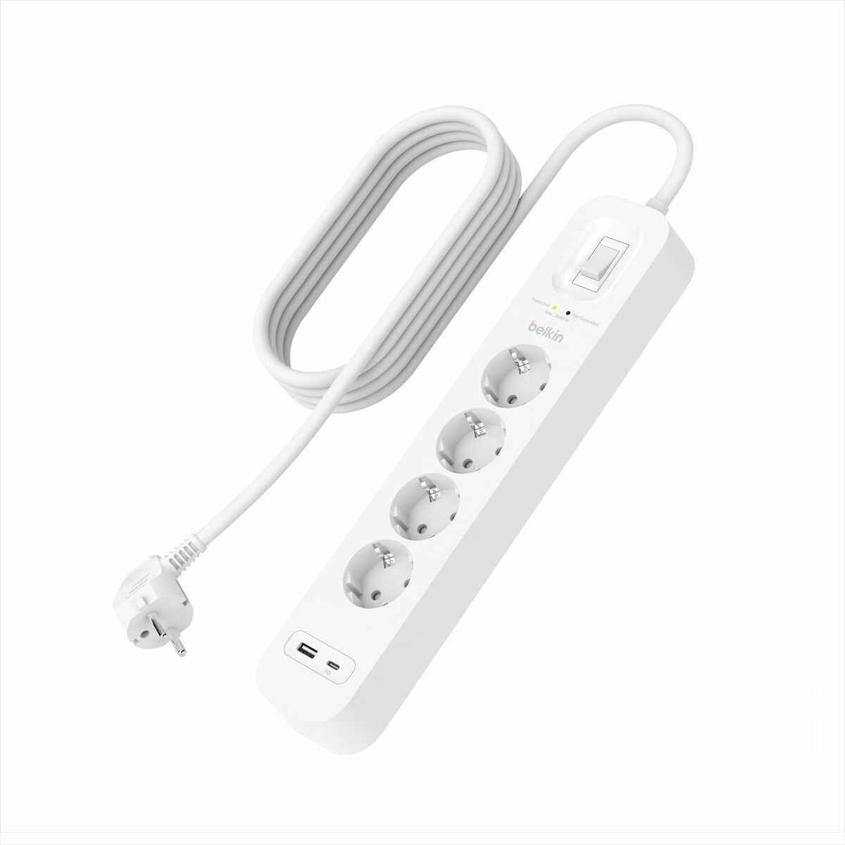 4-socket plugboard with power switch Belkin SRB001VF2M (2 m)