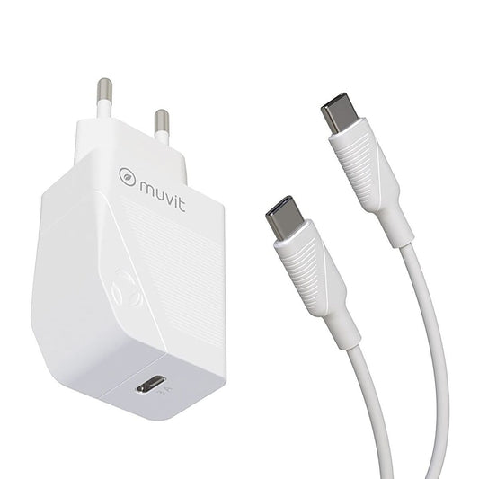 Wall Charger + USB-C Cable Muvit White 20 W