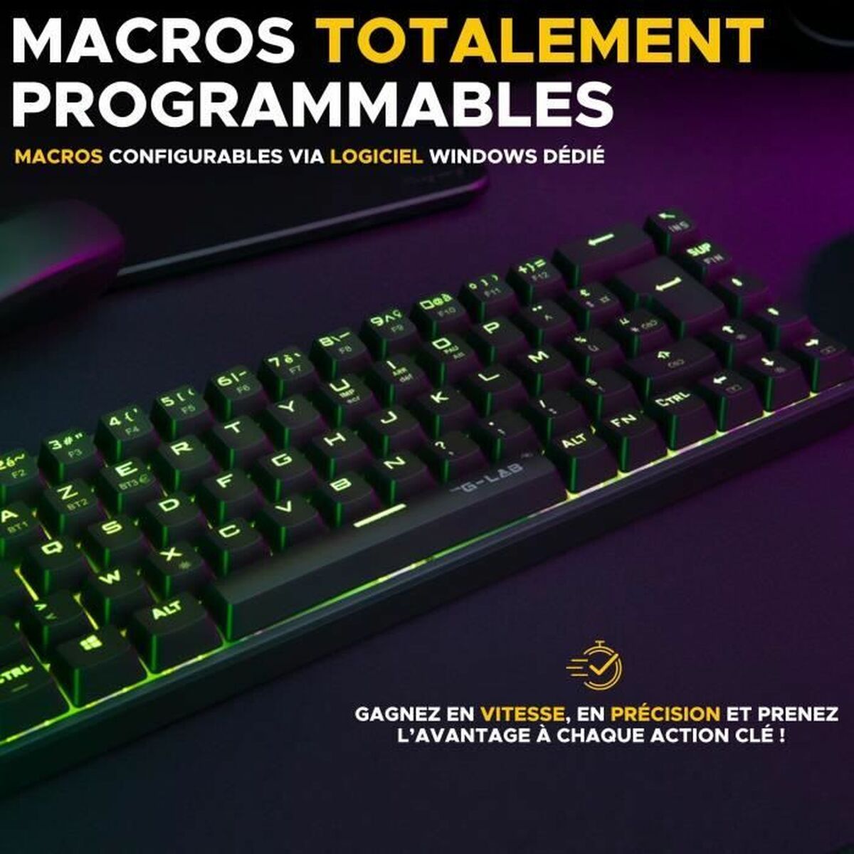 Gaming Keyboard The G-Lab KEYZ TITAN Black AZERTY
