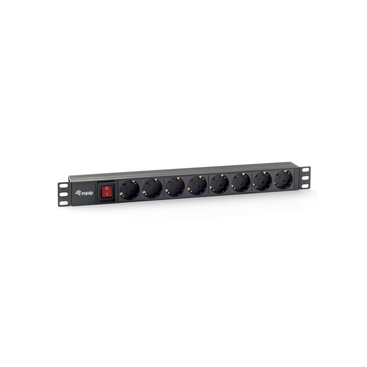 Schuko 19" 8 Way Multi-socket Adapter Equip 333283 Black (1,8 m)