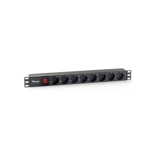 Schuko 19" 8 Way Multi-socket Adapter Equip 333283 Black (1,8 m)