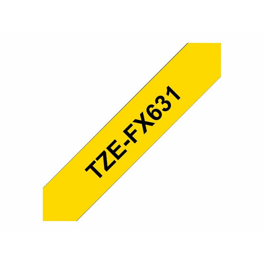 Laminated Tape for Labelling Machines Brother TZEFX631 Yellow 12 mm