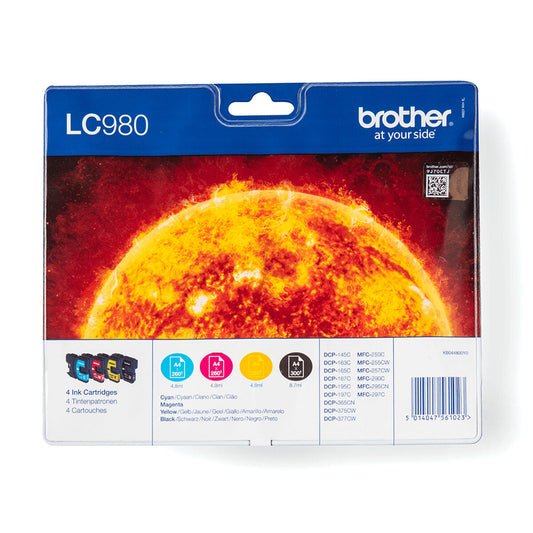 Original Ink Cartridge Brother LC980 Yellow Blue Black Magenta (4 Units)