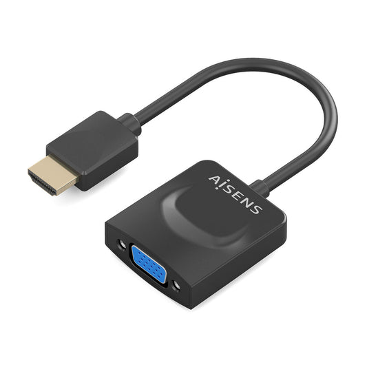 HDMI toS VGA with Audio Adapter Aisens A122-0947 Black 15 cm