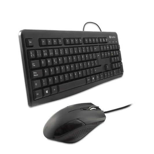 Keyboard and Mouse CoolBox COO-KTR-01U Black Spanish Qwerty