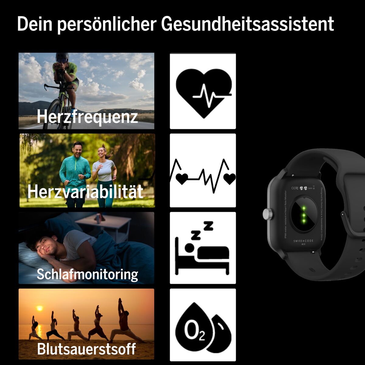 Smartwatch beafon WATCH 201 1,85" Black Silver
