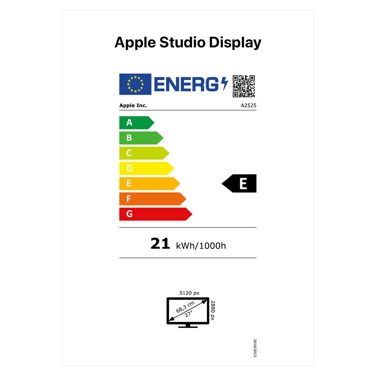Monitor Apple MYJK3YP/A 5K Ultra HD 27"
