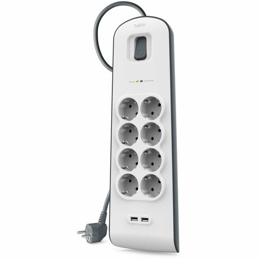 Power Socket 8 Sockets with Switch Belkin BSV804VF2M USB x 2 White (2 m)