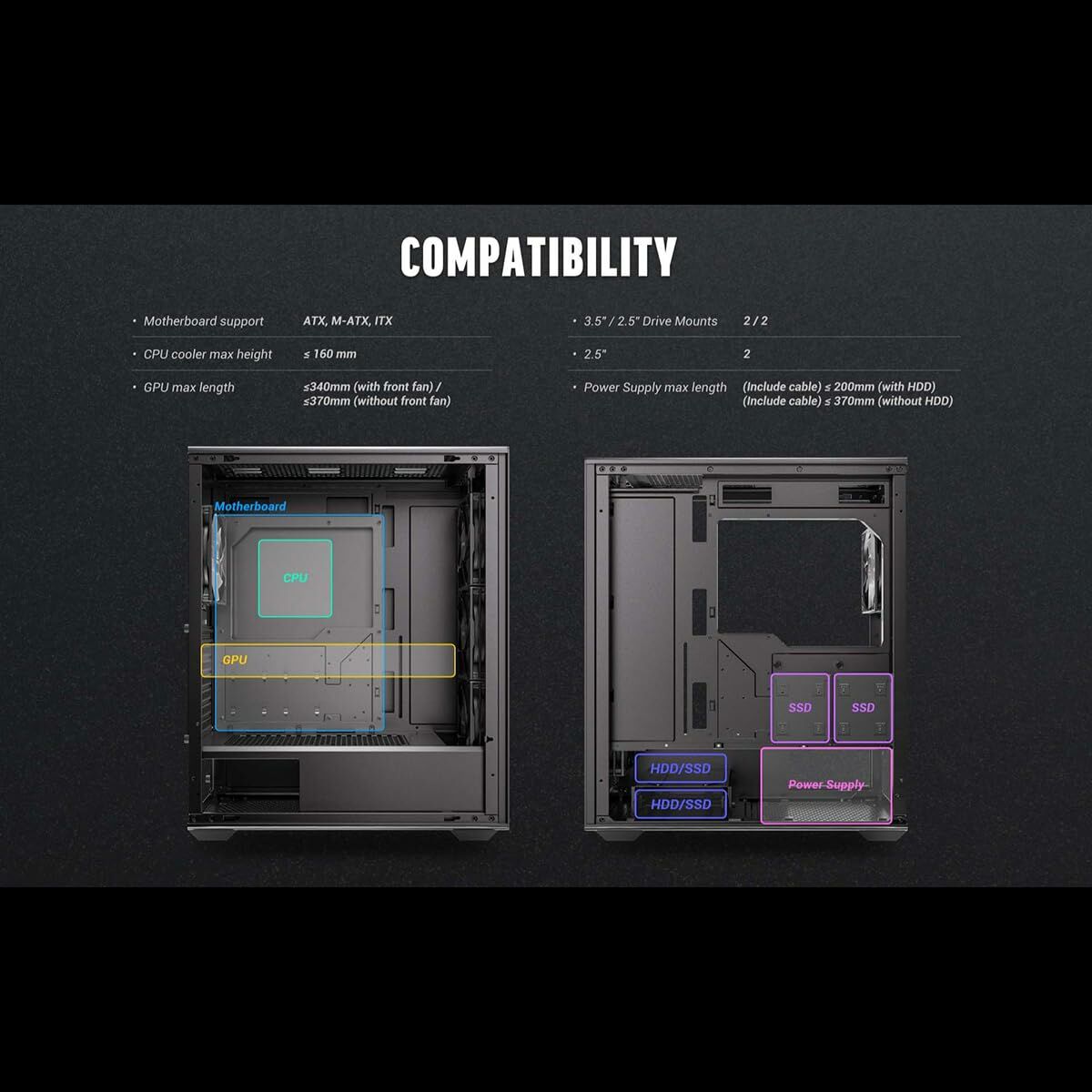 ATX Semi-tower Box Antec AX85 ARGB Black