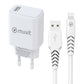 Wall Charger + USB A to USB-C Cable Muvit for Change SN-TC170DS1E150A + DC-006 White 12 W