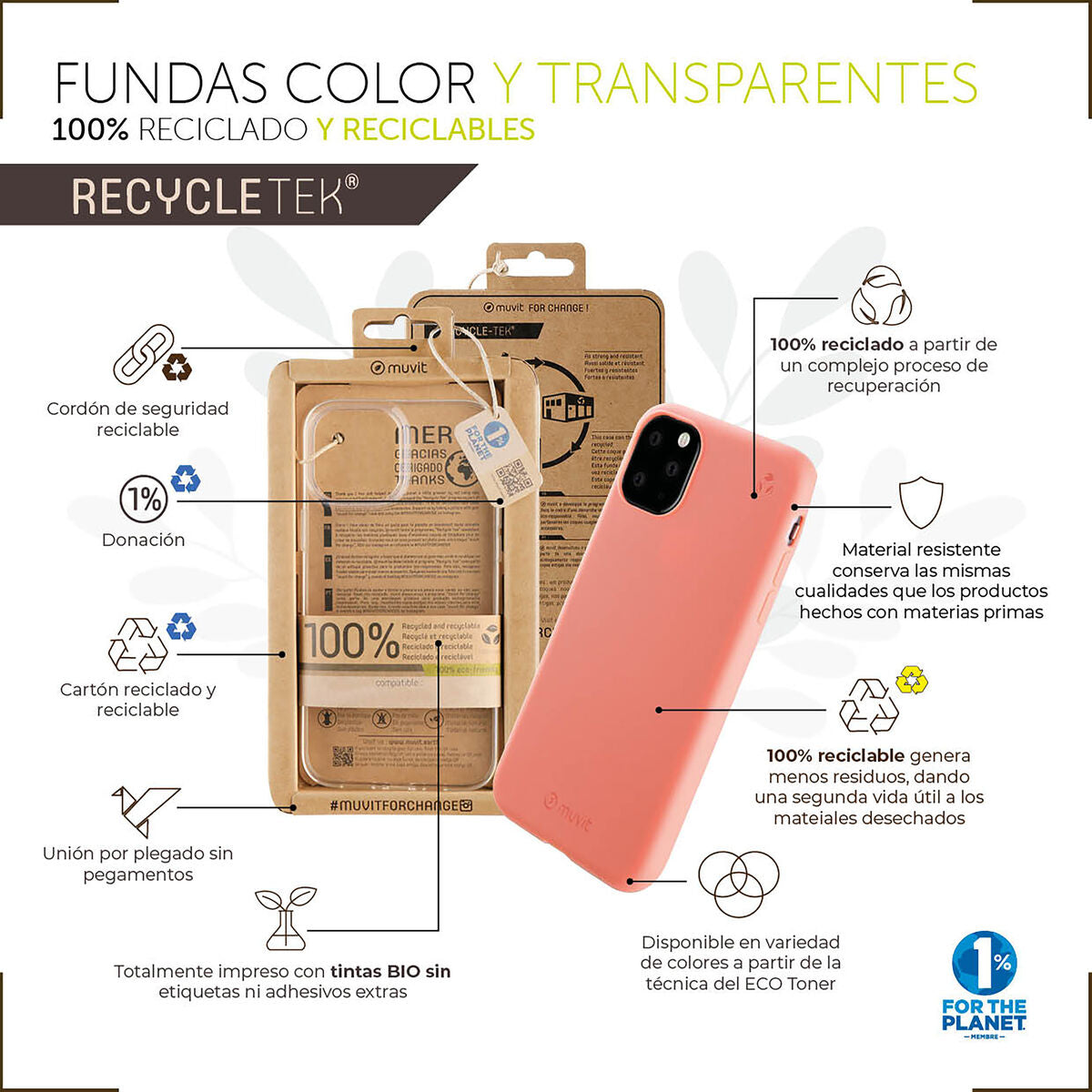Mobile cover Muvit for Change iPhone 13 Black