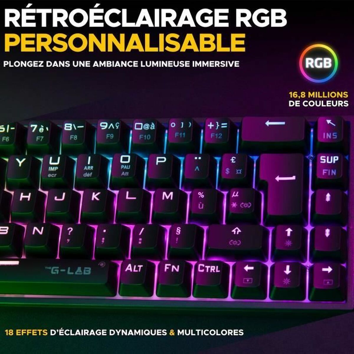 Keyboard The G-Lab KEYZ TITAN Black Azerty French