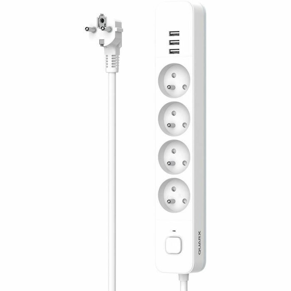 4-socket plugboard with power switch QUARX (1,5 m)