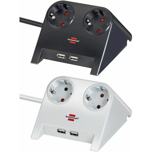 2-socket plugboard without power switch Brennenstuhl 1153520222 3600 W USB x 2 Tablecloth (1,8 m)