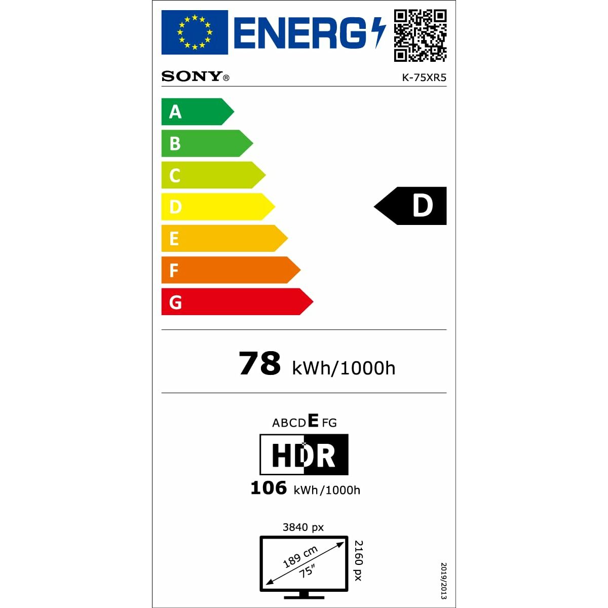 Smart TV Sony X75XR55B    75