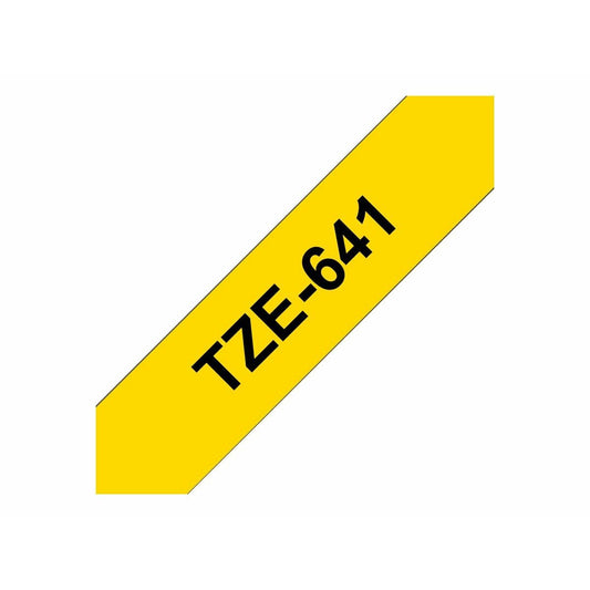 Laminated Tape for Labelling Machines Brother TZE641 Yellow Black Black/Yellow 18mm