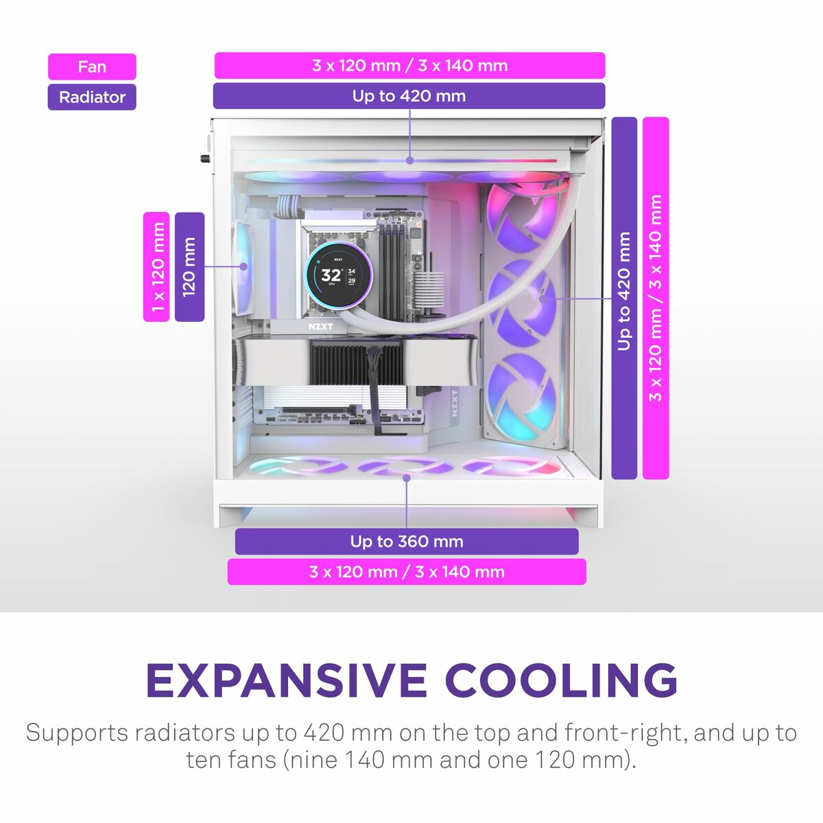 ATX Semi-tower Box NZXT CM-H92FW-R1 White