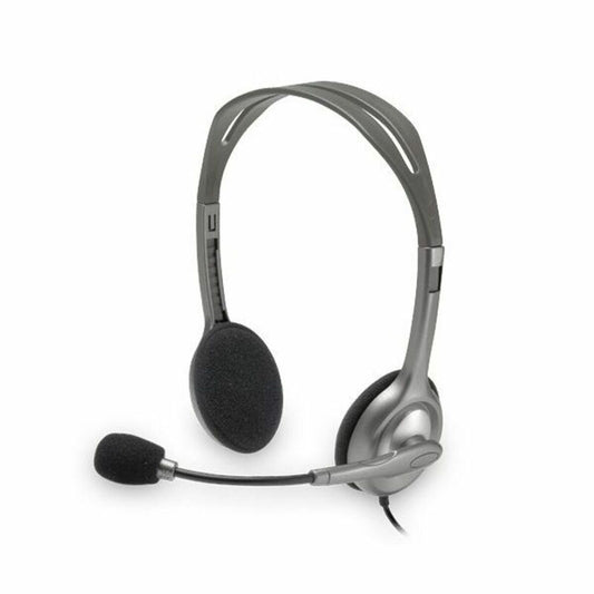 Headphones with Microphone Logitech 981-000271 2 x Jack 1,4 m Black Grey
