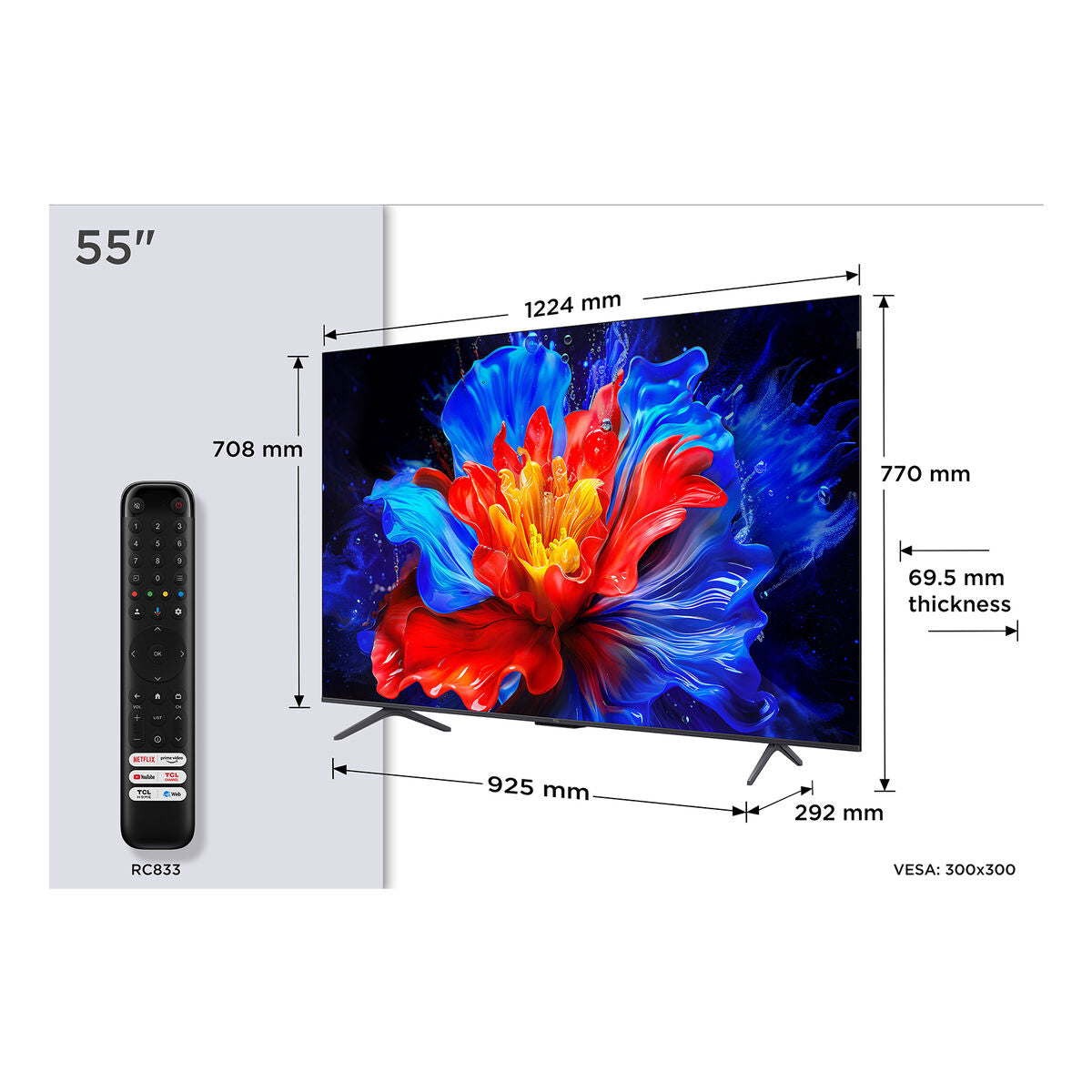 Smart TV TCL 55P89K       55 55" 4K Ultra HD HDR QLED