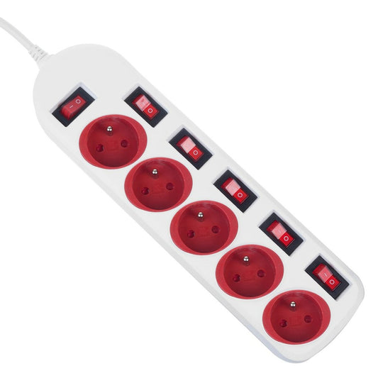 Power Socket - 5 sockets with Switch MacLean MCE204 R/W (1,5 m)