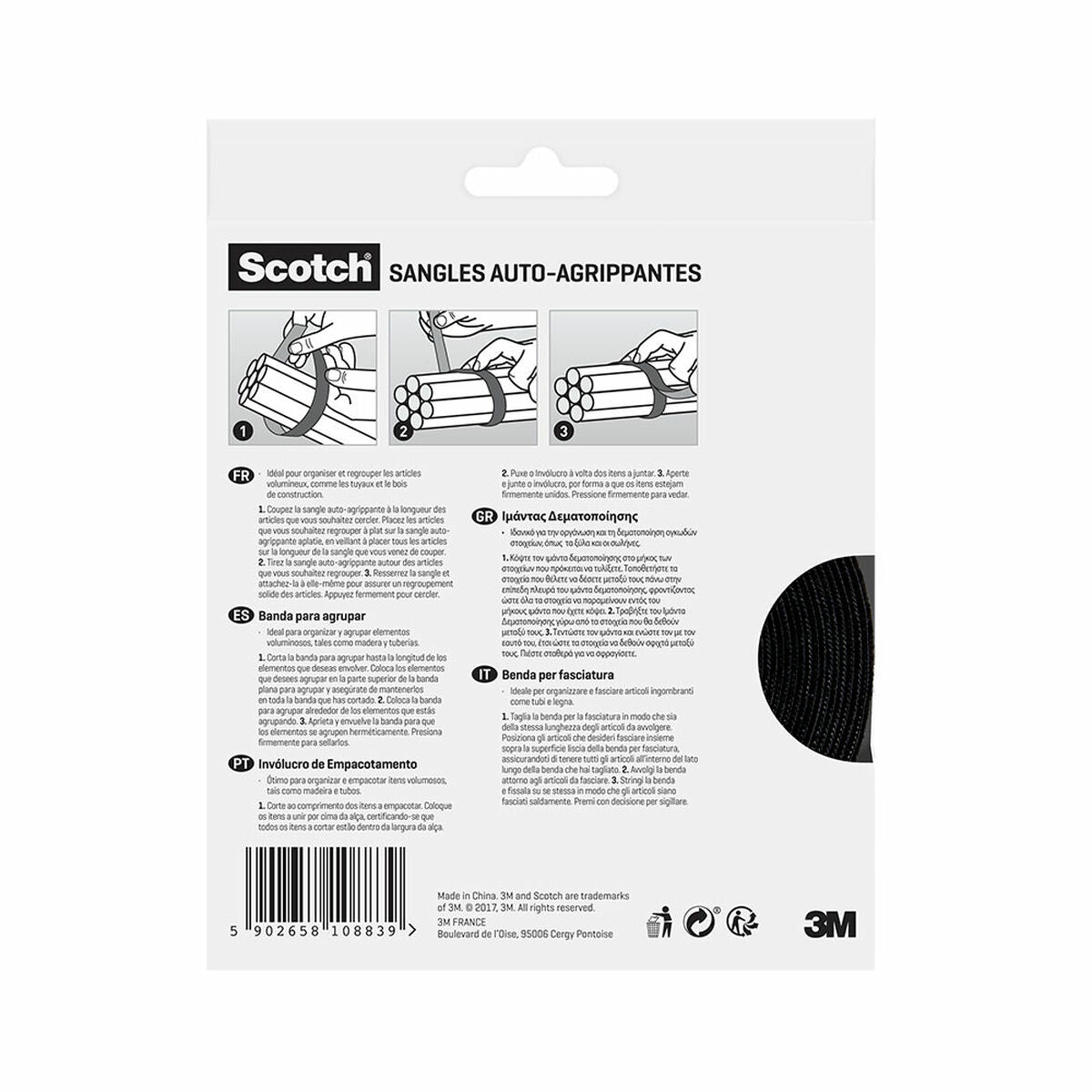 Cable holder Scotch Black 38,1 MM X 9,1 M