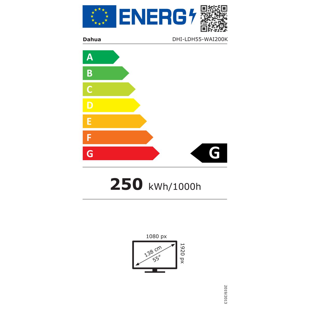 Videowall Monitor Dahua 1.5.01.98.55746 Full HD 55"
