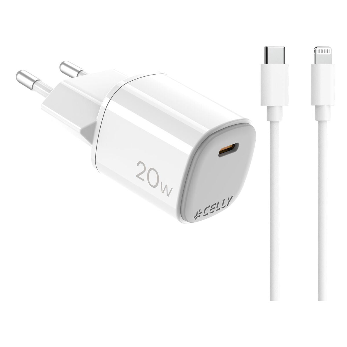 USB Cable Celly UPTC1USBC20WCTL White