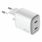 Wall Charger Celly UPTC2USBC45WWH White