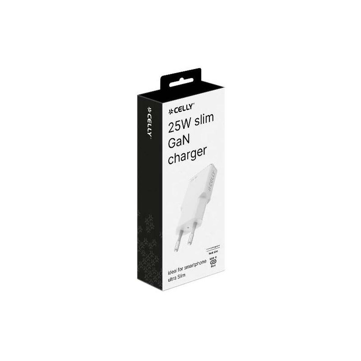 Wall Charger Celly SLIMTC1C25WWH