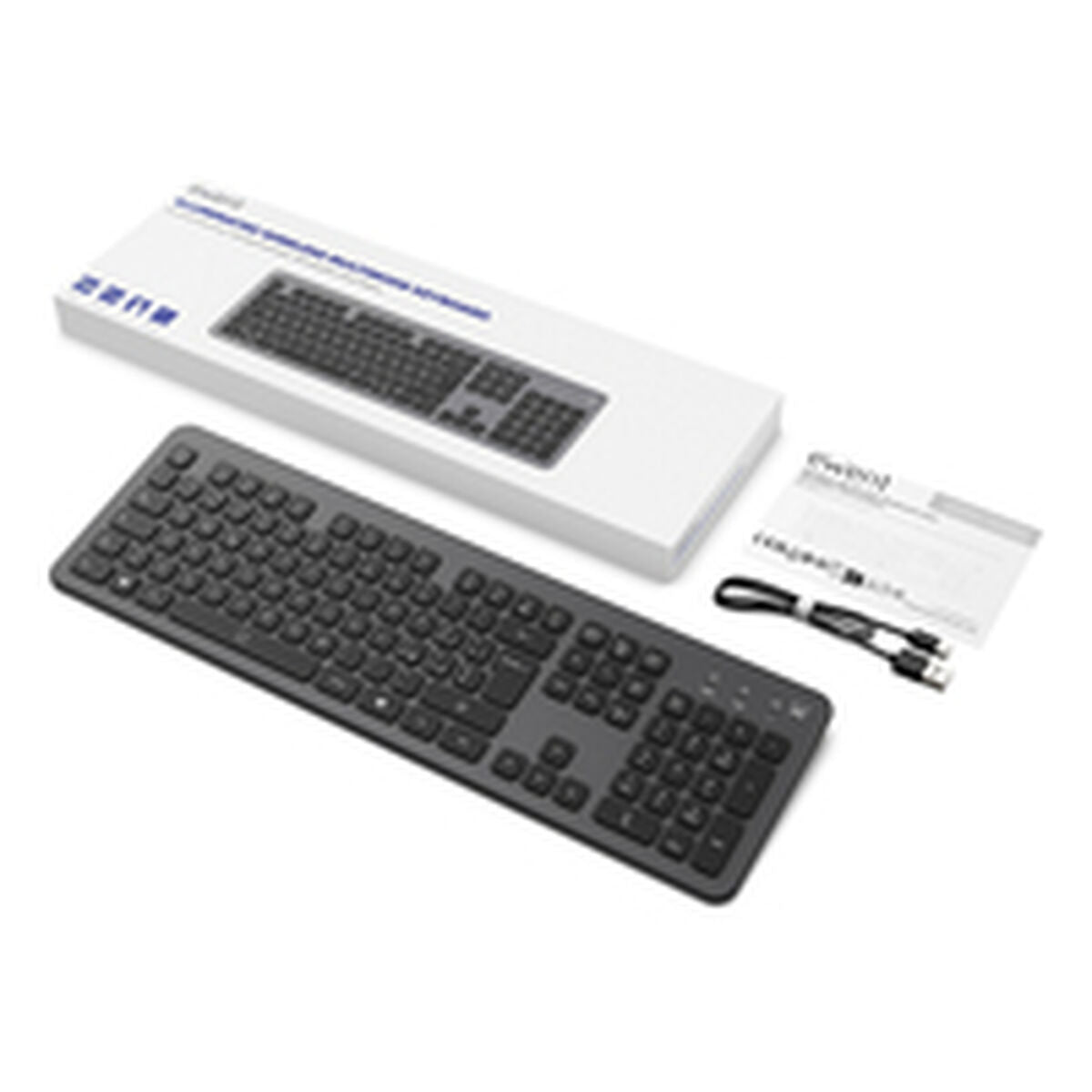 Keyboard Ewent EW3296 Black Grey Spanish Qwerty AZERTY