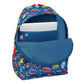 Laptop Backpack Cars Racing Navy Blue