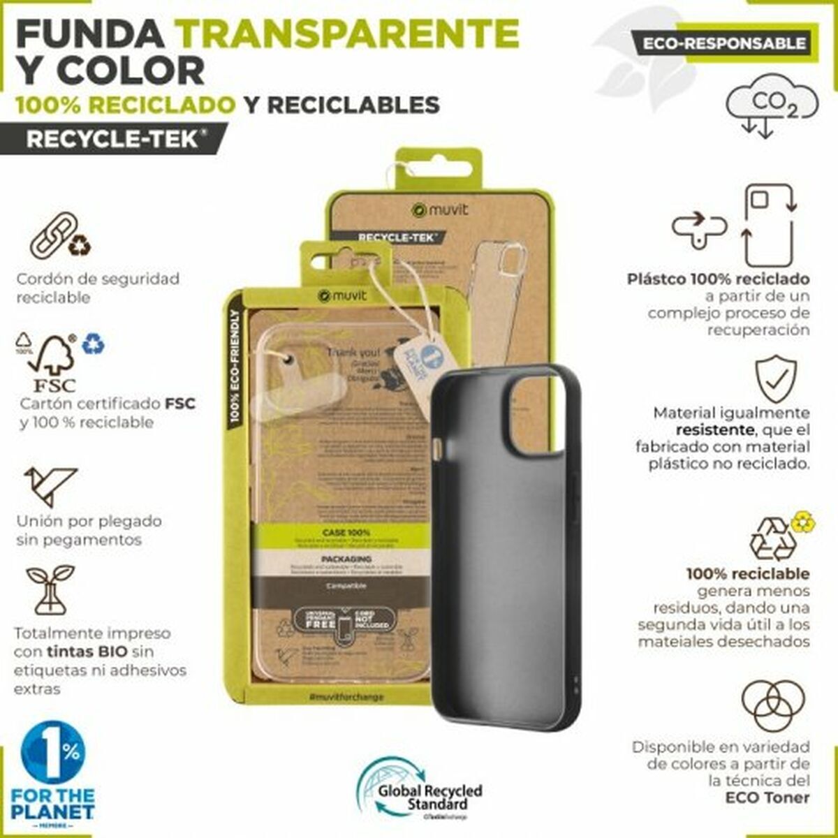 Mobile cover Muvit iPhone 15 Pro Clear iPhone 15 Pro