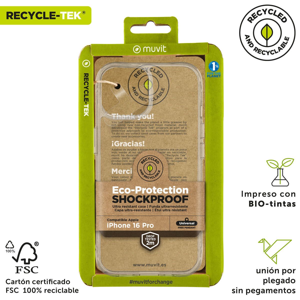 Mobile cover Muvit for Change iPhone 16 Pro