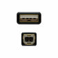USB 2.0 A to USB B Cable NANOCABLE 10.01.1202 Black 2 m