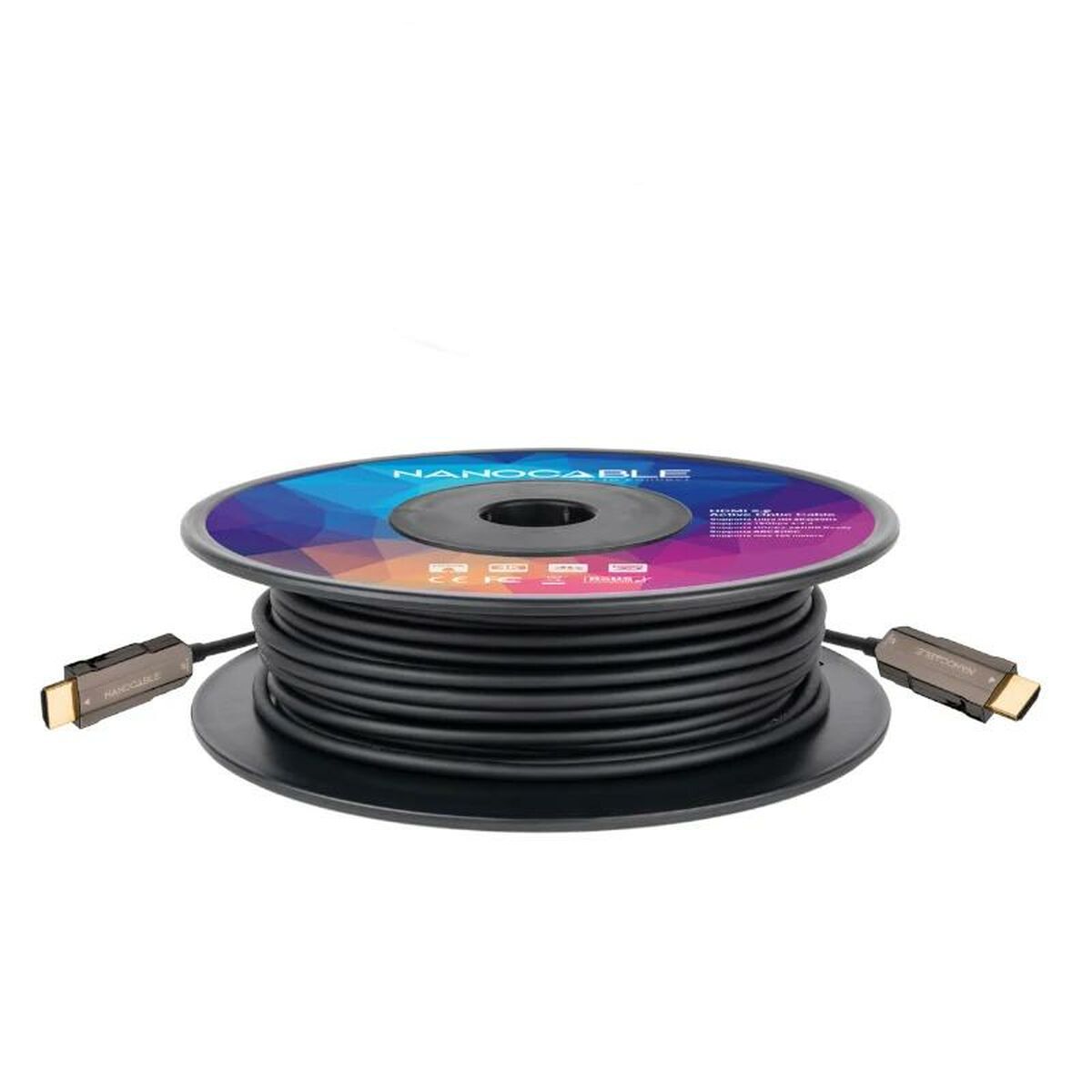 HDMI Cable NANOCABLE 10.15.2060 60 m Black 4K Ultra HD 18 Gbps