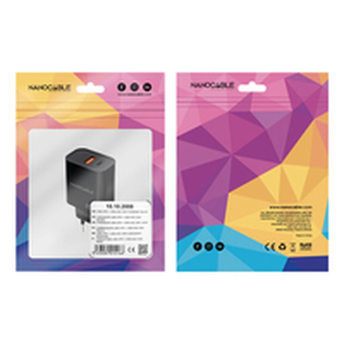 Wall Charger NANOCABLE 10.10.2008 Black 20 W