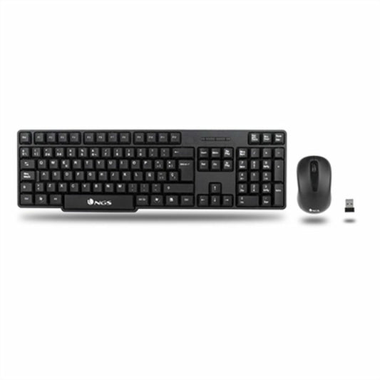 Keyboard and Mouse NGS EUPHORIA KIT Black QWERTY Qwerty US Wireless