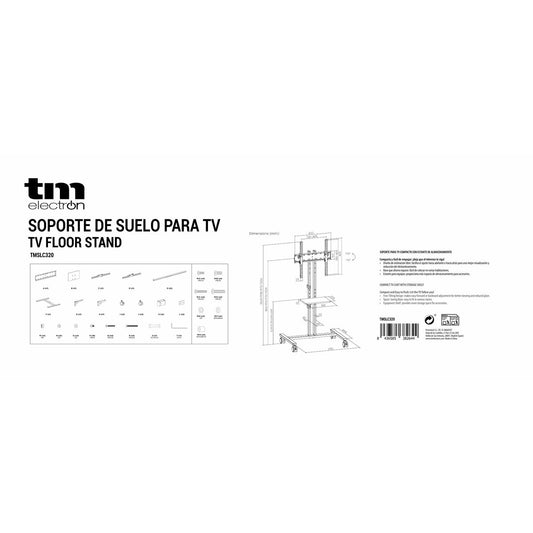 TV stand with wheels TM Electron 34"-55" 35 kg