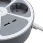 3-socket plugboard with power switch TM Electron TMUAD554CB White Grey 3680 W 30 W (1,5 m)
