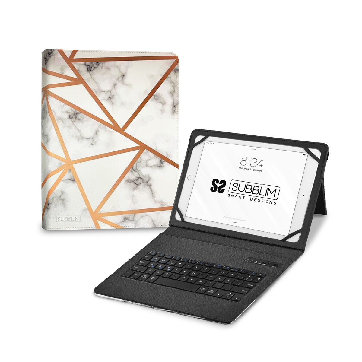 Case for Tablet and Keyboard Subblim SUBKT5-BTTW10 Multicolour Spanish Qwerty QWERTY (1 Unit)
