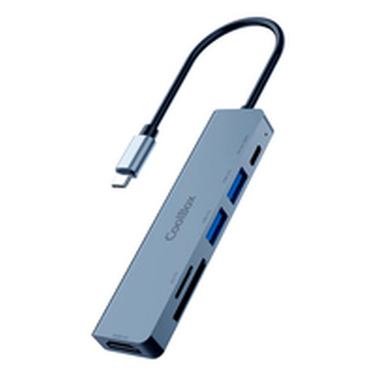 USB Hub CoolBox COO-DOCK-C-61 Grey 100 W
