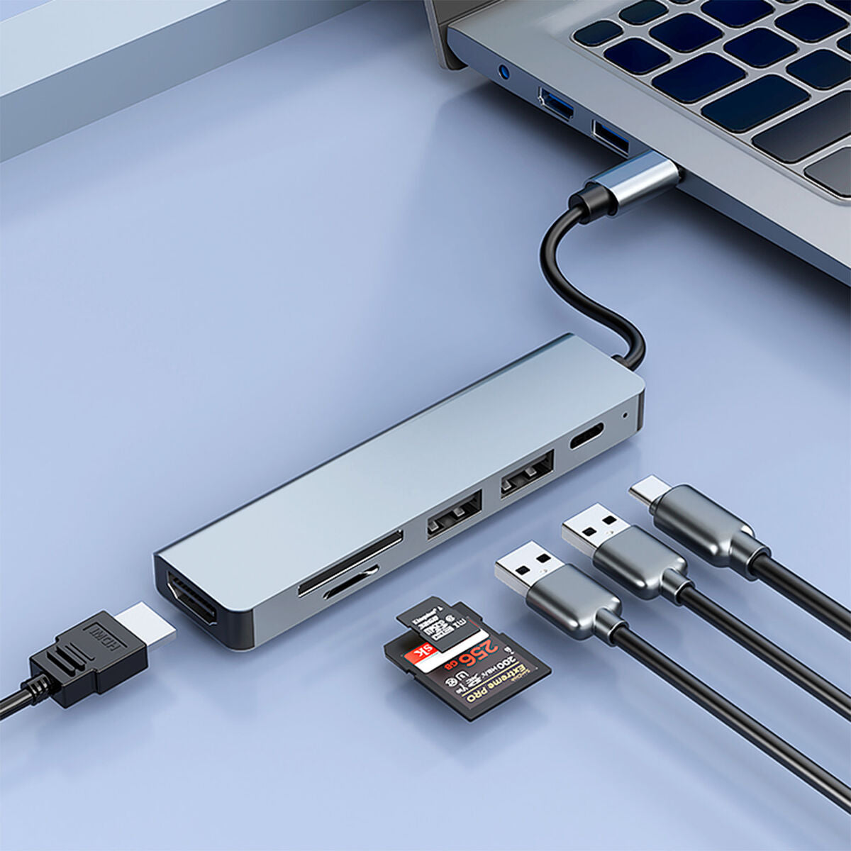 USB Hub CoolBox COO-DOCK-C-61 Grey 100 W