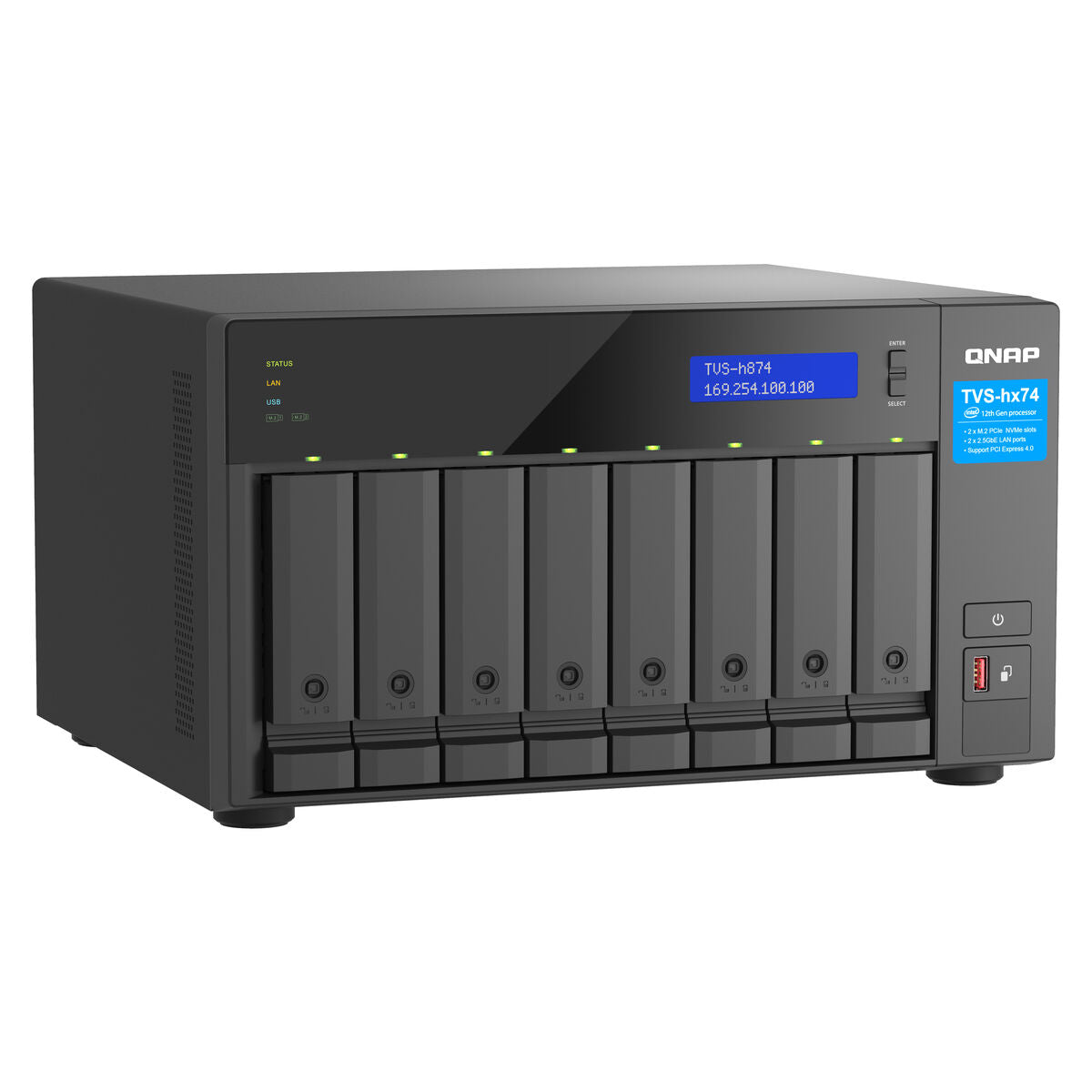Network Storage Qnap TVS-H874T-I9-64G Black